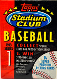 1993 Topps Stadium Club Series 1 Baseball Pack