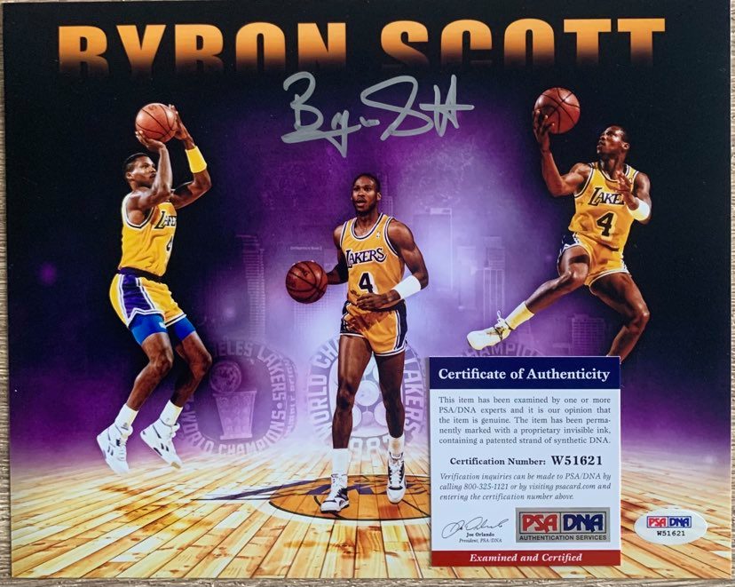 Byron Scott Lakers Autographed Artwork with PSA COA