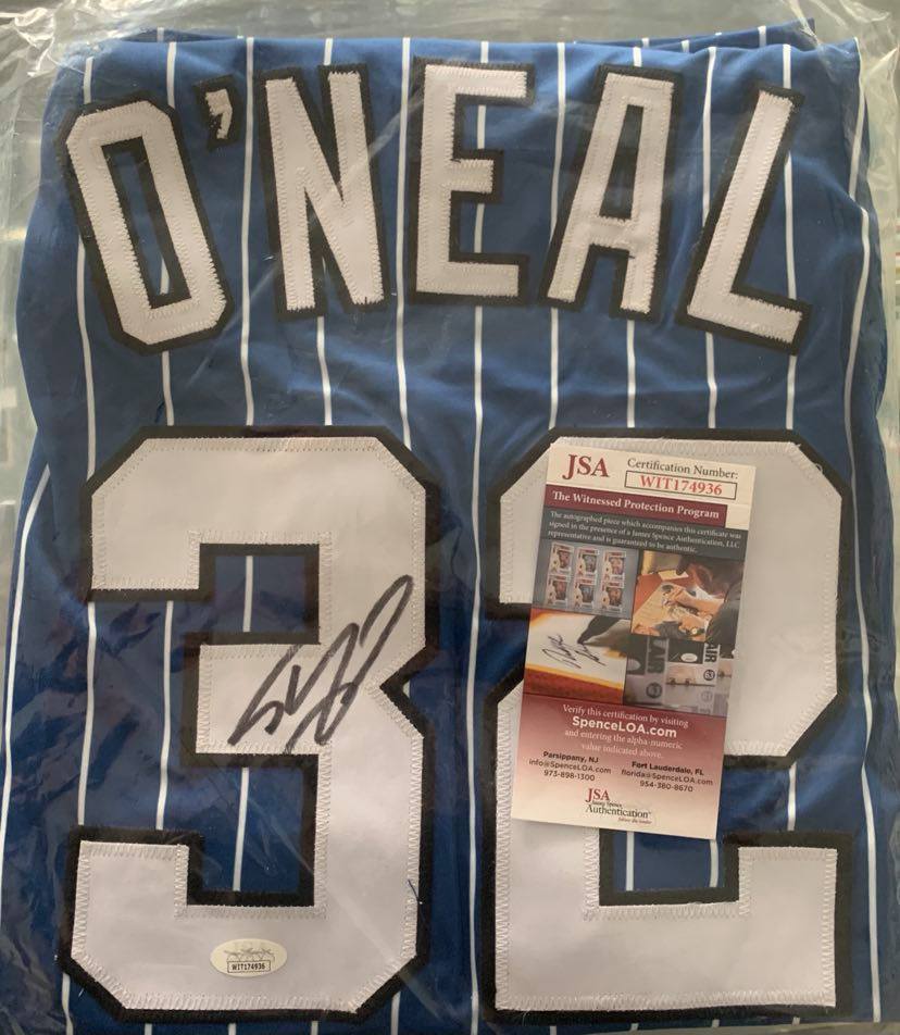 Shaquille O'Neal Magic autographed custom jersey with JSA COA