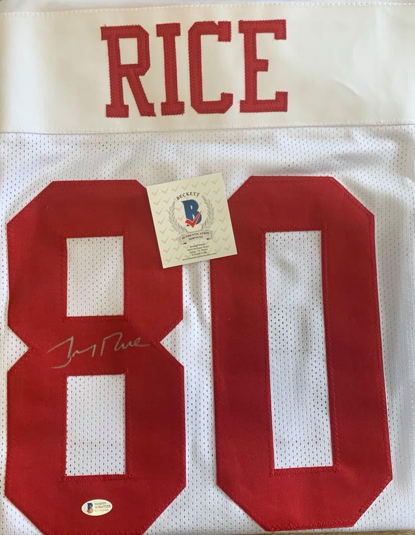 Jerry Rice 49ers autographed custom jersey with Beckett COA