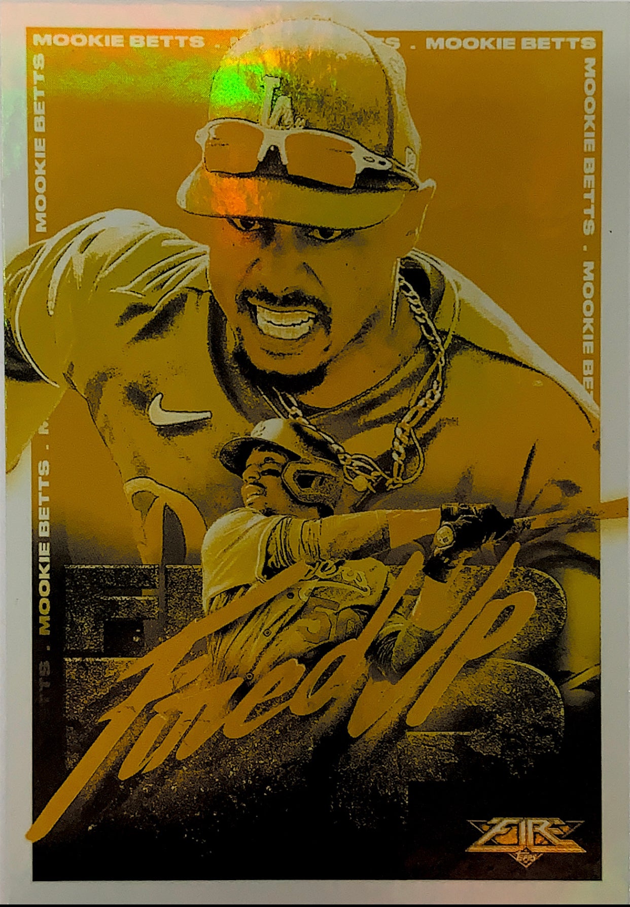 2020 Topps Fire Fired Up Gold Mookie Betts
