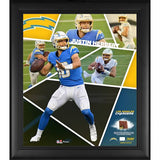Fanatics Authentic Justin Herbert Los Angeles Chargers Framed 15x17” Impact Player Collage with a Piece of Game-Used Football - Limited Edition of 500