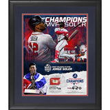 Fanatics Authentic Jorge Soler Atlanta Braves 2021 MLB World Series MVP Framed 16'' x 20'' Scores Collage with a Piece of Game-Used World Series Baseball - Limited Edition of 250