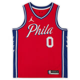 Fanatics Authentic Tyrese Maxey Philadelphia 76ers 2020-21 Jordan Brand Red Autographed Jersey