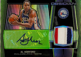 2019-20 Obsidian Jersey Autographs Electric Etch Green Al Horford #/25