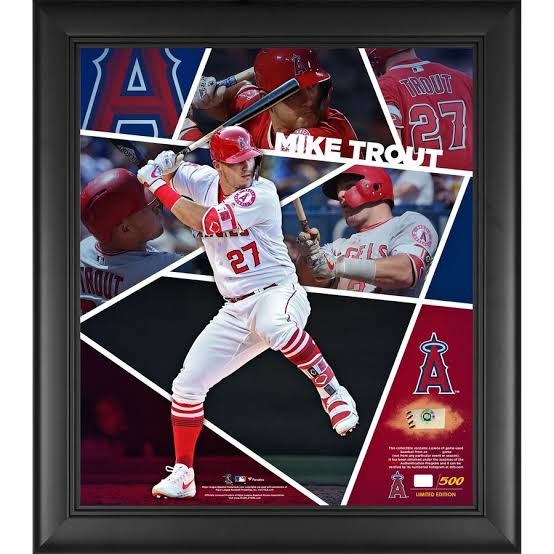 Fanatics Authentic Mike Trout Los Angeles Angels Framed 15x17" Impact Player Collage with a Piece of Game-Used Baseball - Limited Edition of 500