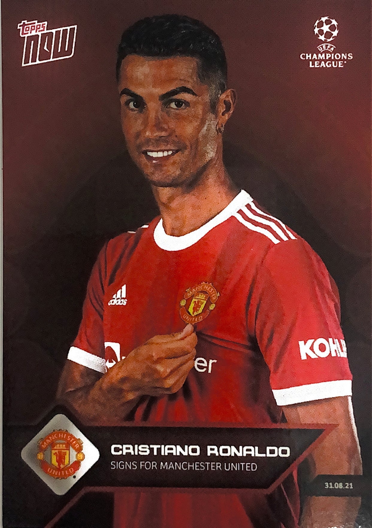 2021 Topps Now Cristiano Ronaldo Signs for Manchester United