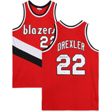 Fanatics Authentic Clyde Drexler Portland Trail Blazers Autographed Red Mitchell and Ness Swingman Jersey with 