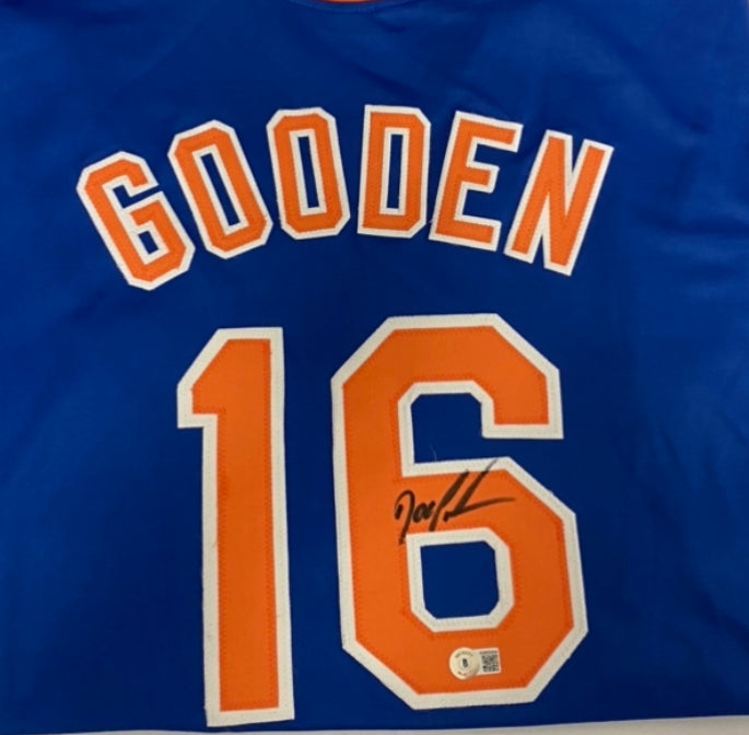 Dwight “Doc” Gooden autographed custom jersey with Beckett COA