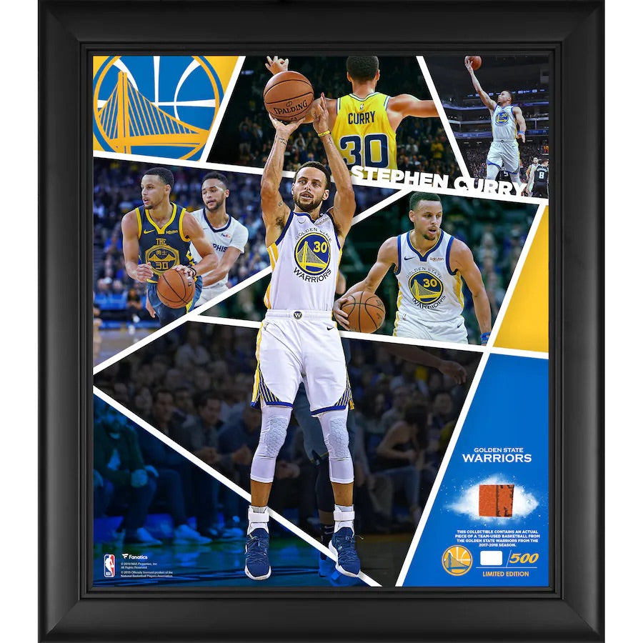 Fanatics Authentic Steph Curry Framed 15x17” Impact Player Collage with a Piece of Game-Used Basketball - Limited Edition of 500