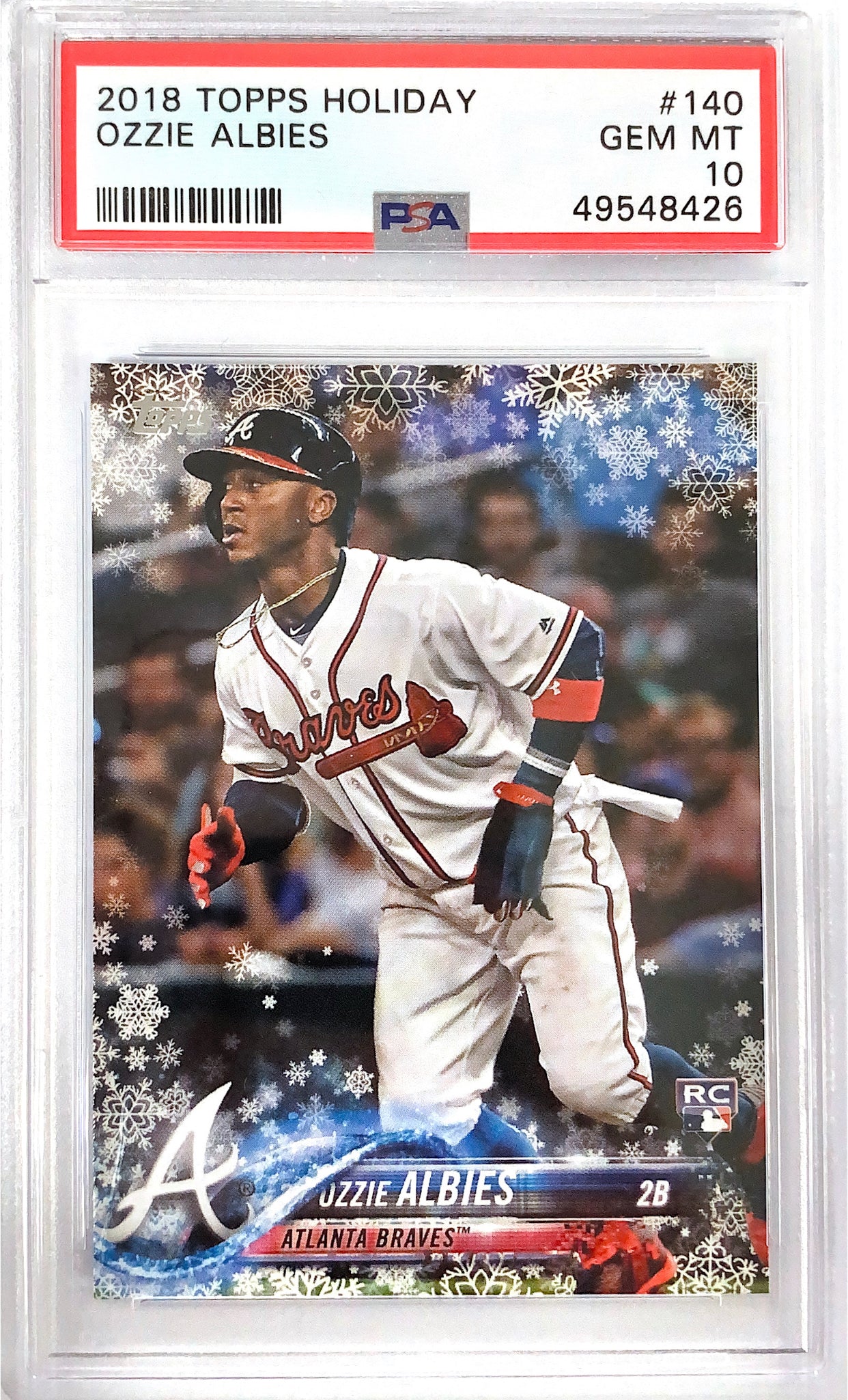 2018 Topps Holiday Ozzie Albies Rookie Card PSA 10