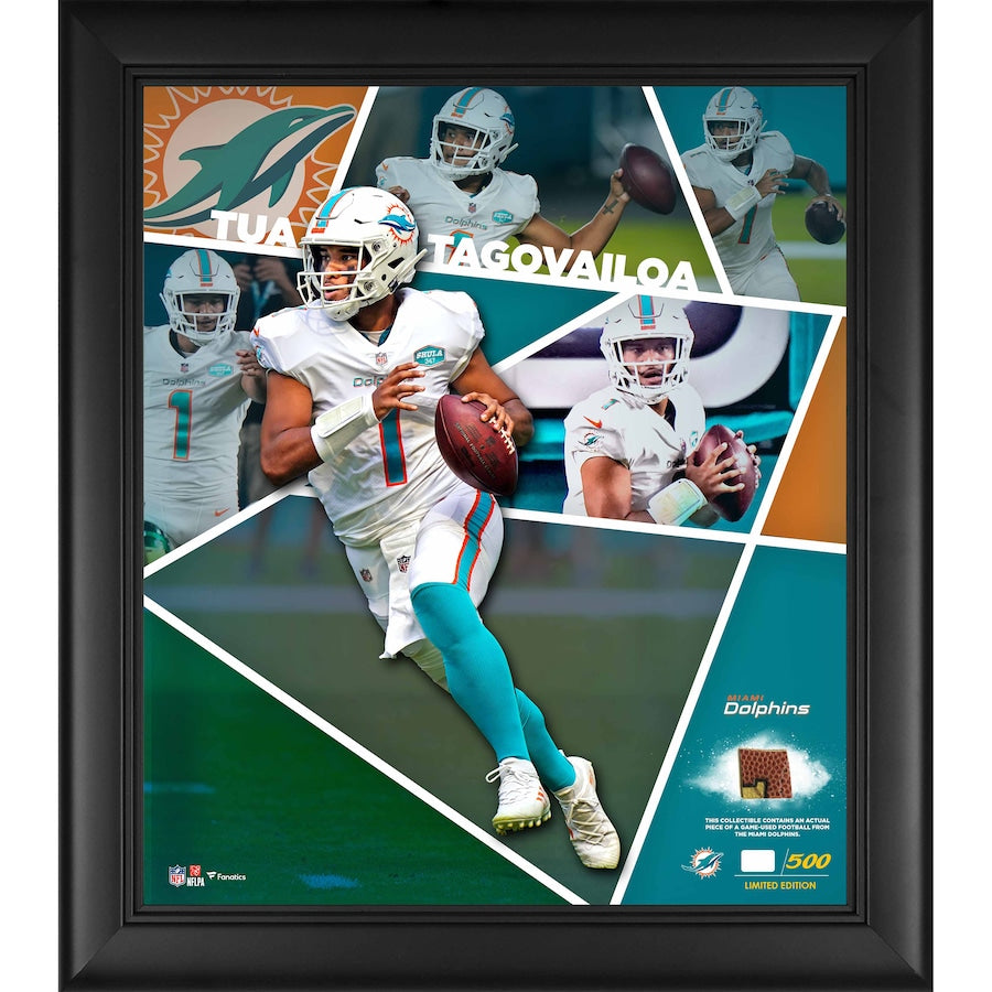 Fanatics Authentic Tua Tagovailoa Framed 15x17” Impact Player Collage with a Piece of Game-Used Football - Limited Edition of 500