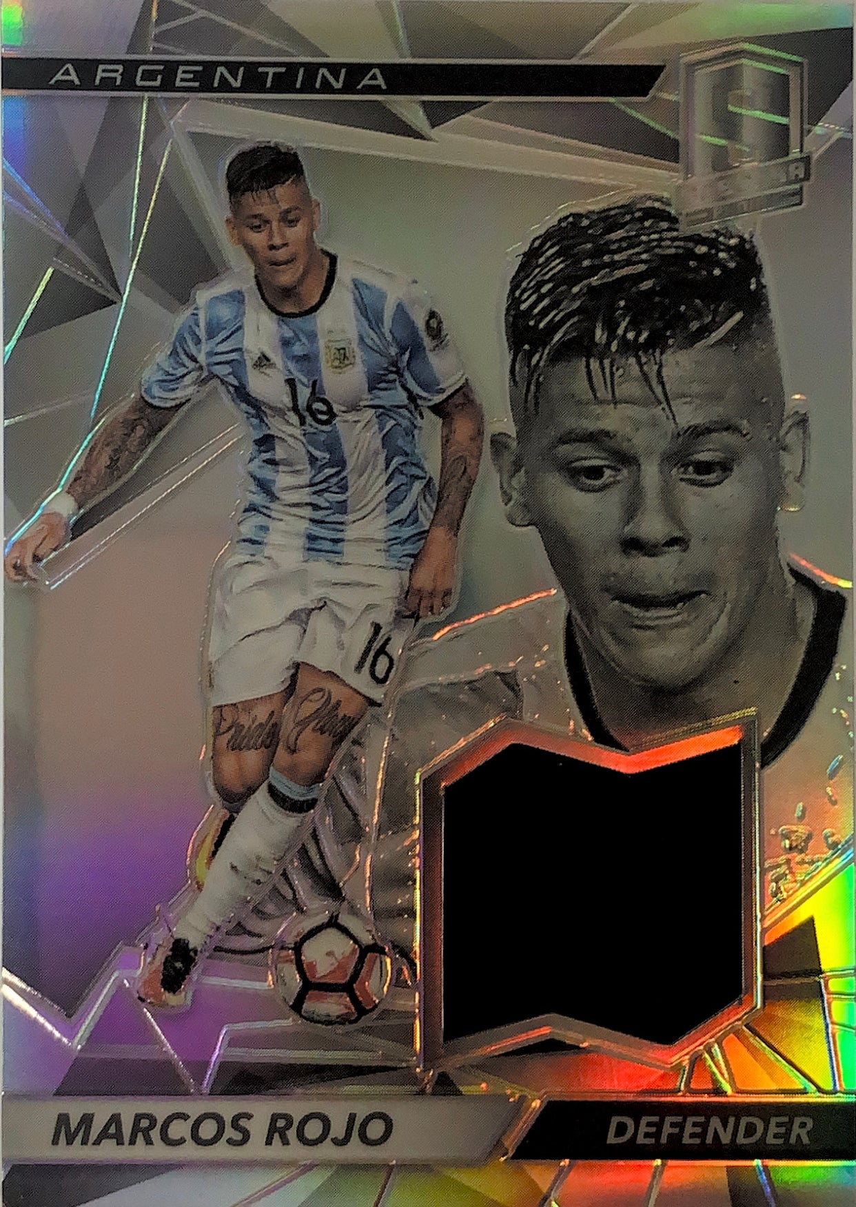 2016-17 Spectra Swatches Silver Prizm Marcos Rojo #/199