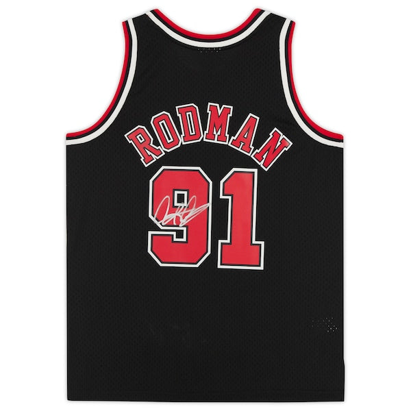 Fanatics Authentic Dennis Rodman Chicago Bulls 1997-98 Black Mitchell & Ness Replica Autographed Jersey