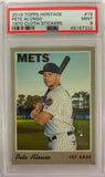 2019 Topps Heritage 1970 Cloth Sticker Pete Alonso Rookie Card PSA 9